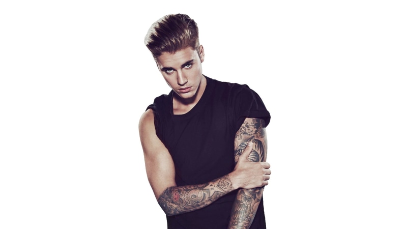 male models, justin, cut out, hairstyle, copy space, men, one person, casual clothing, young women, front view, 1080P, Justin Bieber, portrait, white background