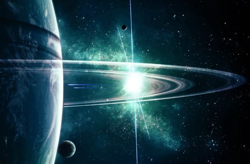 lens flare, planet - space, planet, nature, light - natural phenomenon, Greenish, Artwork, motion, night, star - space, space exploration, dust, Cosmos