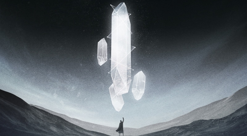 Illustration, low angle view, beauty in nature, night, holding, Design, outdoors, land, astronomy, 1080P, Vector Art, lifestyles, digitalart, digital