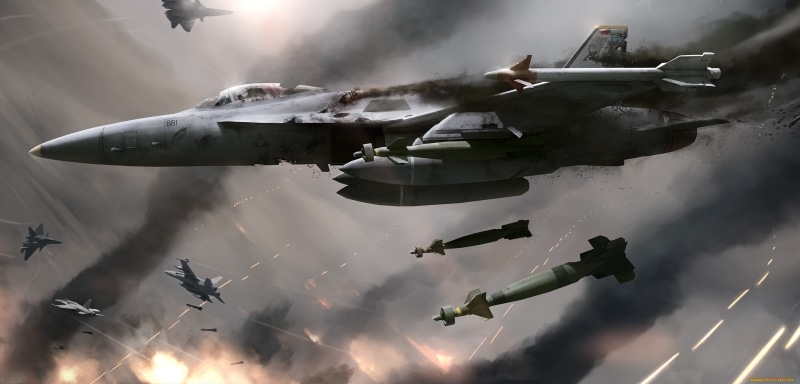 FA-18 Hornet, sky, artwork, aircraft, motion, mid-air, digital art, air vehicle, government, armed forces, airplane, nature, fighter plane, dogfight