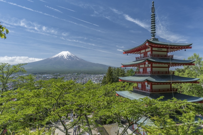 sky, volcano, building exterior, fuji, cultures, pagoda, blue, travel destinations, cloud, belief, religion, shrine, architecture, buddhism, tourism, landscape