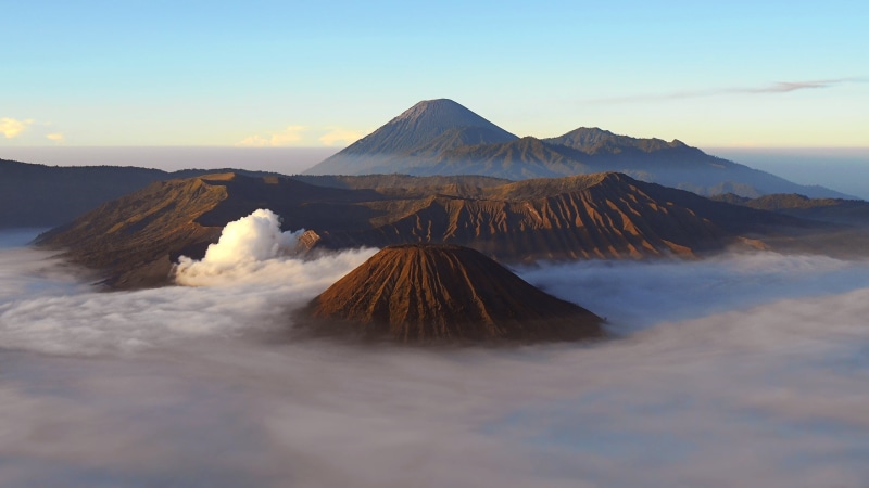 Bromo, Indonesia, Volcano, snow, outdoors, mt Fuji, brown mountain, nature, mountain, japan, Java, Sunrise, Clouds, 2K, brown