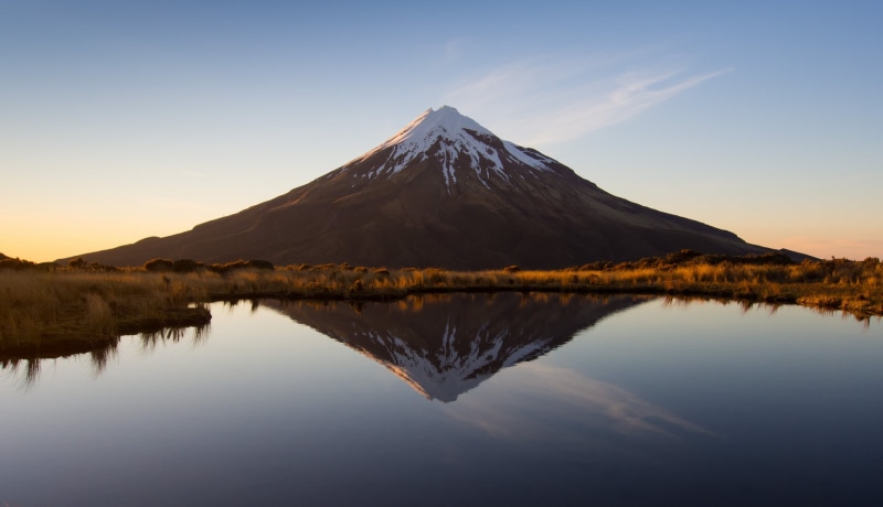 symmetry, the volcano, outdoors, sky, scenics, 1080P, New Zealand, lake, Taranaki, winter, fuji, tree, no people, tranquil scene, mount, water, landscape