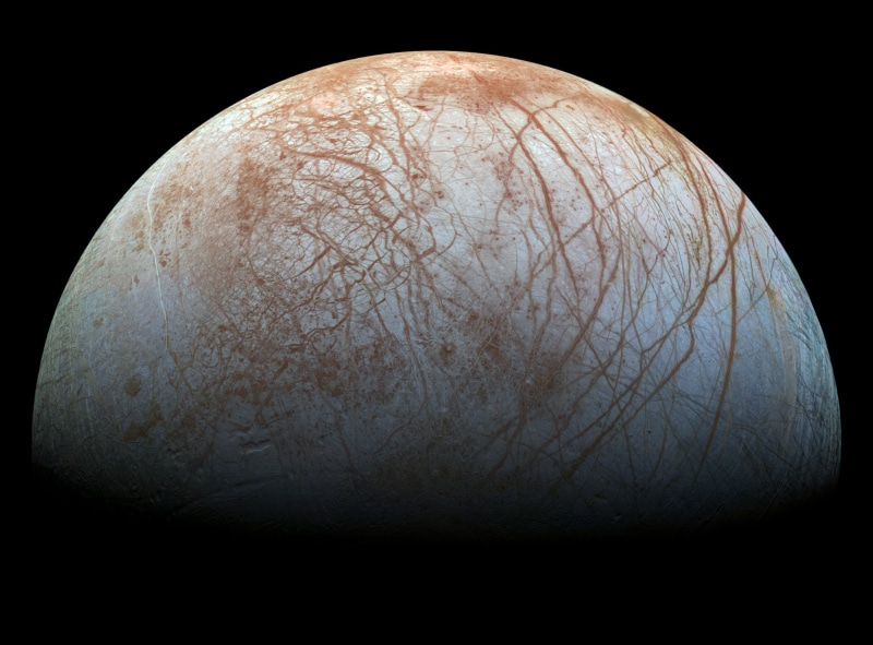 jupiter moon, europa, icy, black color, textured, night, galileo spacecraft, cut out, 1080P, cosmos, black background, astronomy, jupiter, nature, eclipse
