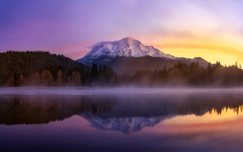 cold temperature, beauty in nature, tranquil scene, mountains, reflection, lake, waterfront, nature, cloud - sky, non-urban scene, reflection lake, green