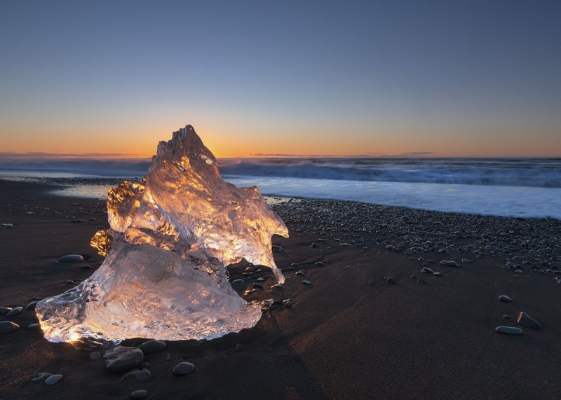 coastline, seascape, sea, stonny, Jokulsarlon  Iceland, basalt, Skaftafell, Icy, scenics, rock - Object, iceberg, lagoon, 480P, black sand, Iceland, sunrise