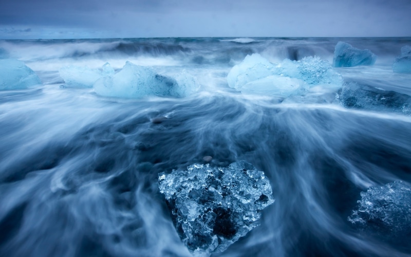 Blocks, Sea, Ice, Arctic, Icy, Landscape, Cold, 1080P, Blue