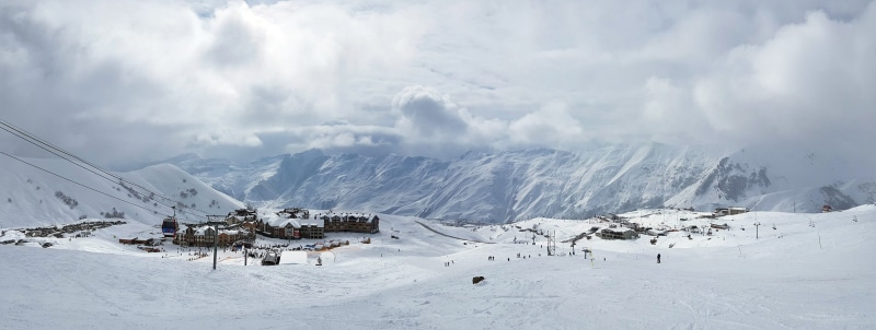 winter, scenics - nature, beauty in nature, snowing, tranquility, architecture, 5K, mountain, cloud - sky, cold temperature, land, environment, rock, travel
