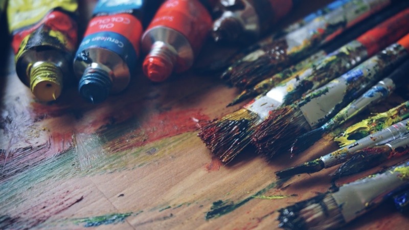 red, no people, palette, messy, paintbrush, art and craft, paintbrushes, indoors, art and craft equipment, brush, craft, toy, plastic, painting, creativity