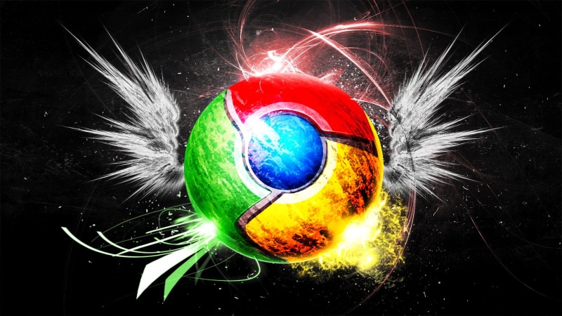 close-up, motion, black Color, Google chrome, wings, digital composite, space, ball, splashing, indoors, illuminated, abstract, glowing, circle, exploding