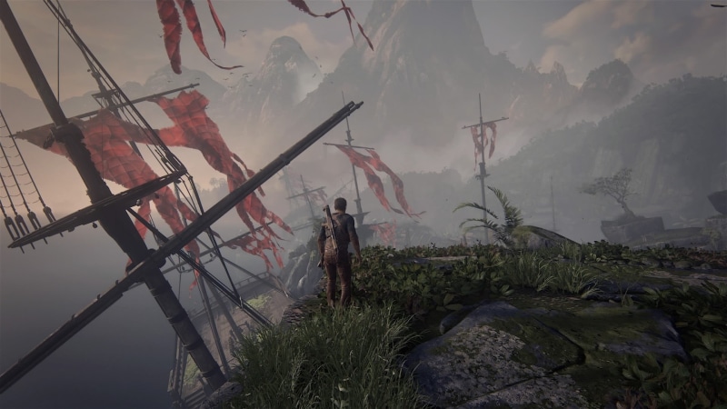 tranquility, mountain, scenics - nature, nature, tree, plant, Uncharted 4: A Thiefs End, cloud - sky, water, uncharted, day, fog, gameplay, 1080P, sky