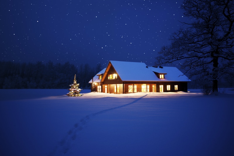 ice, Christmas, outdoors, building Exterior, sky, architecture, illuminated, snow, mountain, fir Tree, light - Natural Phenomenon, rural Scene, winter