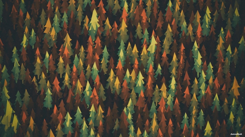 pine, 1080P, digital art, abstract, tree, full frame, beauty in nature, panoramic, green, hanging, outdoors, abundance, pattern, plant part