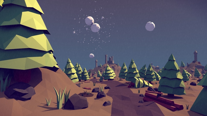 polygon art, 4K, minimalism, landscape, sketches