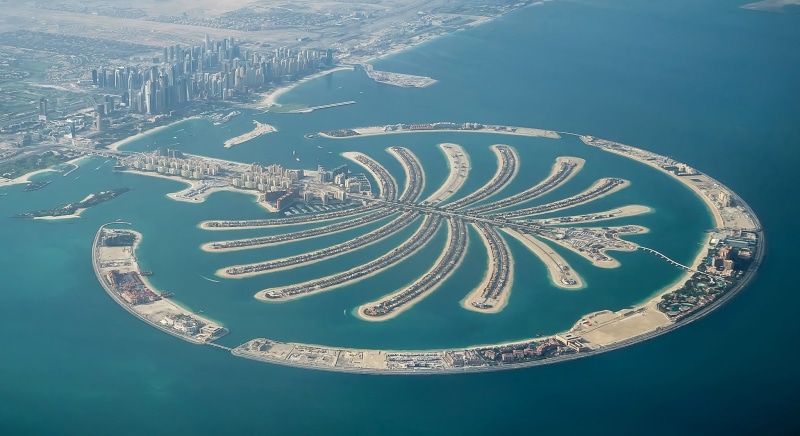 panorama, Jumeirah Palm, 1080P, UAE, Palm Jumeirah, Dubai