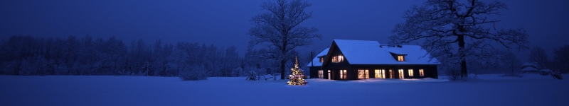 hut, outdoors, blue, snow, ice, nature, panorama, cold temperature, scenics - nature, illuminated, no people, cabin, trees, ultrawide, residential district
