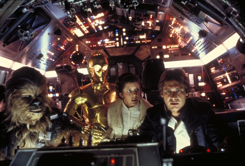 spaceships, art, cars, falcon, cpo, fisher, wars, hd, carrie, star, solo, 1080P, cockpit, chewbacca, millenium, le, ford, movies, han, Star Wars