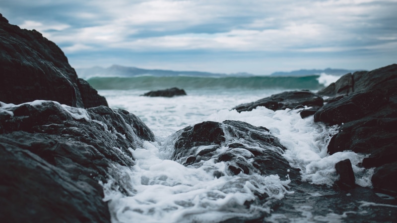 solid, foam, islet, flowing, outdoors, day, rock, cloud - sky, rock - object, rocky, power in nature, sea, scenics - nature, aquatic sport, nature