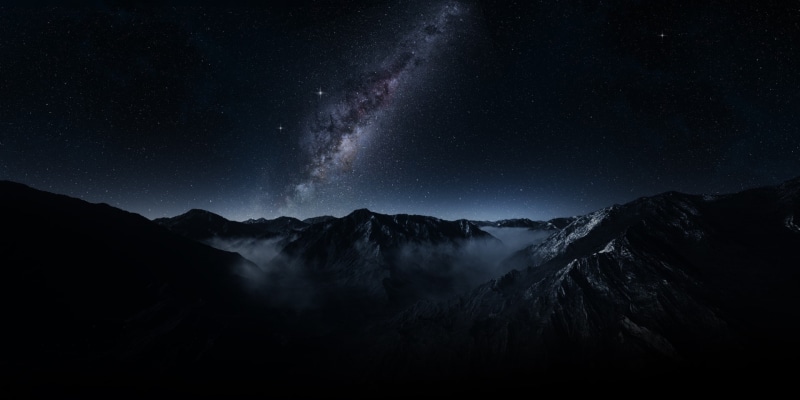 long exposure, nature, Milky Way, mist, landscape, dark, mountains, starry night, galaxy, 1080P