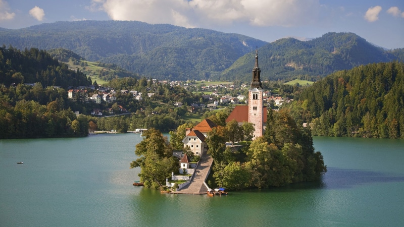 1080P, Lake Bled, Slovenia, island, church