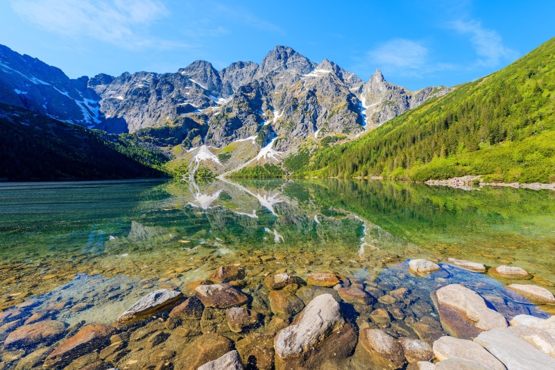 oko, lake, nature, mountains, stones, scenery, 2K, tatra, morskie, poland