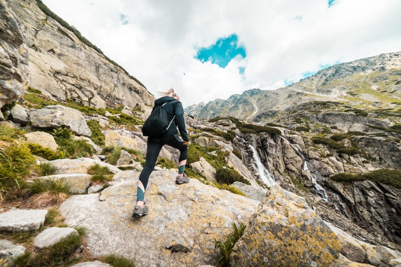 fit, hike, journey, cloud - sky, outdoors, scenery, waterfalls, bag, scenics - nature, men, adventures, women, activity, healthy lifestyle, conquering adversity