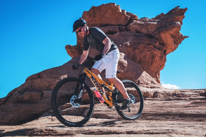 rocks, people, nature, full length, transportation, adult, adventure, bike, sky, riding, outdoors, landscape, mountain, extreme Sports, action, rocky, health
