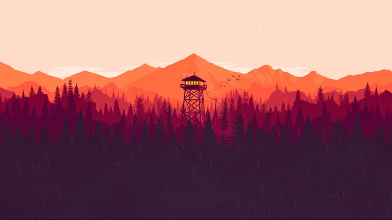 Firewatch, video game art, minimalism, simple, 1080P
