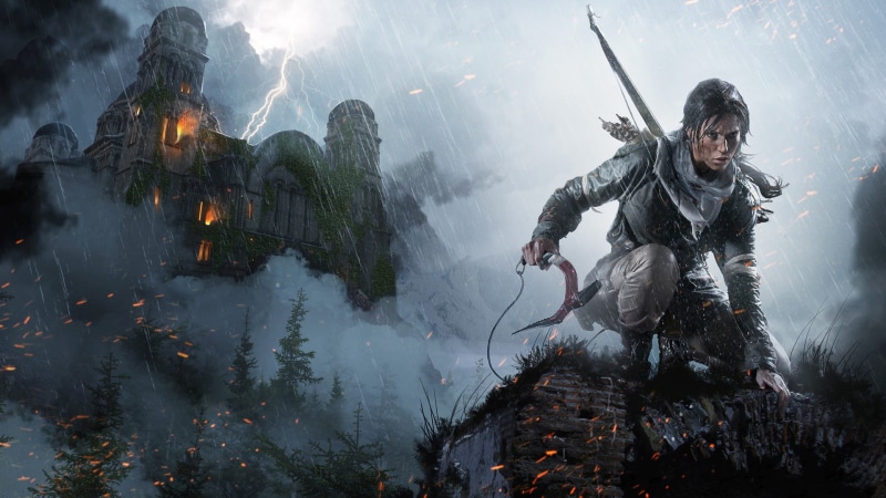 sky, warning sign, 1080P, men, scenics - nature, Tomb Raider, motion, tomb, protection, nature, illustration, holding, adventure, Lara Croft, real people
