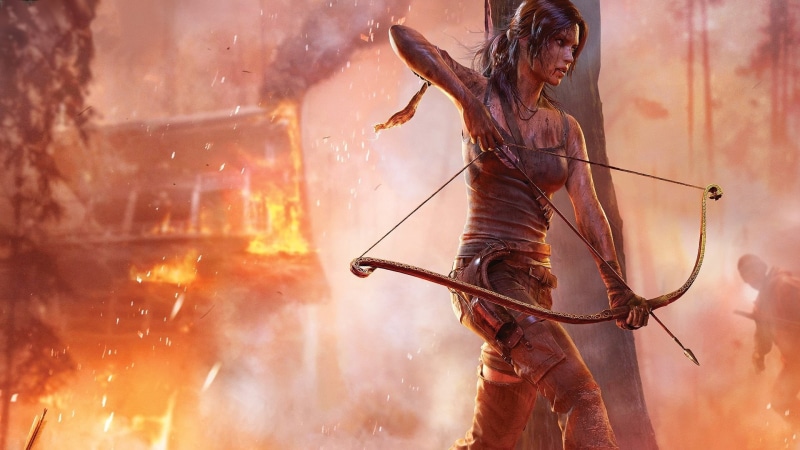 heat - temperature, adult, game, food, event, motion, Tomb Raider, burning, young adult, nature, day, raider, fire - natural phenomenon, people, fire, performance