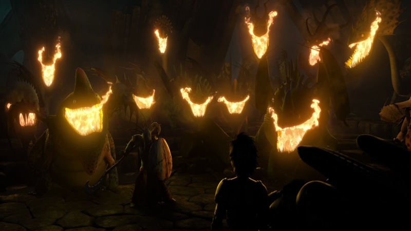 people, arts culture and entertainment, watching, standing, crowd, nature, flame, light, adult, how to train your dragon 2, fire - natural phenomenon, men