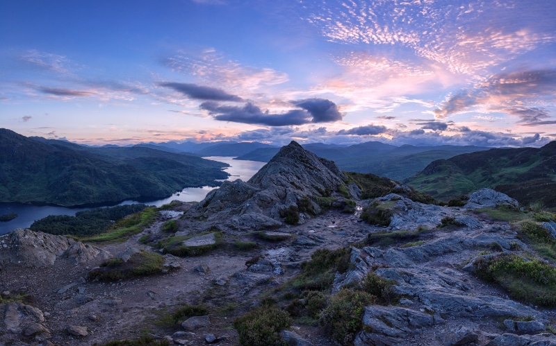 body of water, blue, sunset, Landscape, water, near, scenics, nature, Trossachs, outdoors, mountain Peak, mountain, mountains, photo, 5K, body, Ben Aan