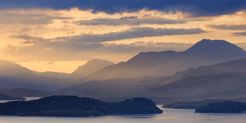 summer, National Park, 5K, Trossachs, lomond, Ben Lomond  mountain, sunset, ben, clouds, Landscape, Balloch, white, scenics, Loch Lomond, white clouds
