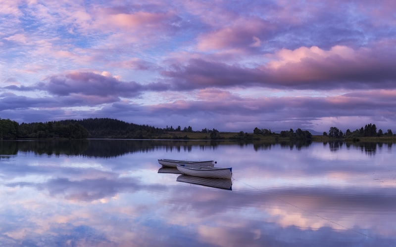 Loch Lomond, National Park, Scotland, reflections, hour, USM, lake, Boats, Canon 6D, mirror image, 35mm, Rowing boat, Loch Rusky, white, golden hour, Morning