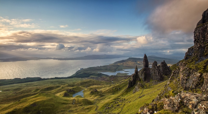 mountains, 4K, Scotland, 4K, nature, sky, Isle of Skye, Europe