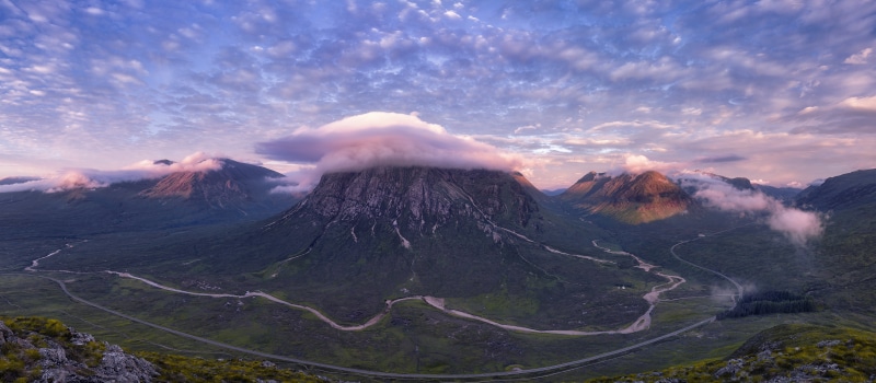 Canon 6D, photography, scenics, snow, outdoors, mountain, West Highlands, aerial, Buachaille Etive Beag, Sron, Creise, River, na, volcano, aerial photography