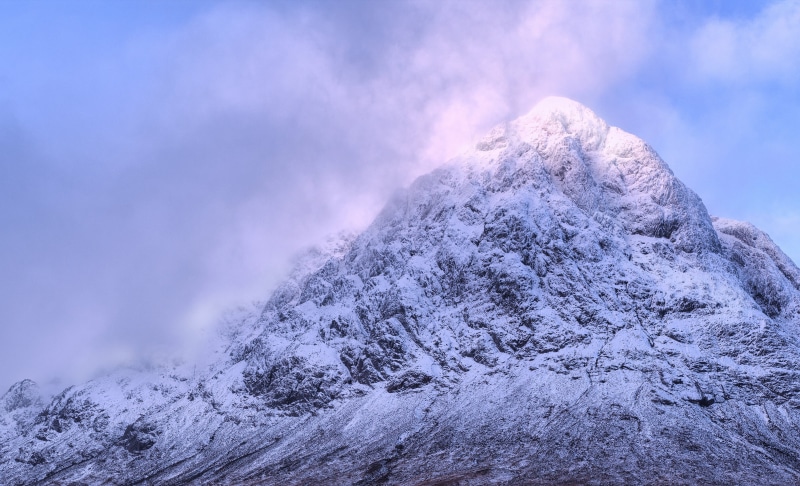 ice, scenics, mountain Peak, covered, landscape, Scotland, Stob Dearg, nature, outdoors, Buachaille Etive Mor, daytime, 4K, snow, Buachaille Etive Mòr