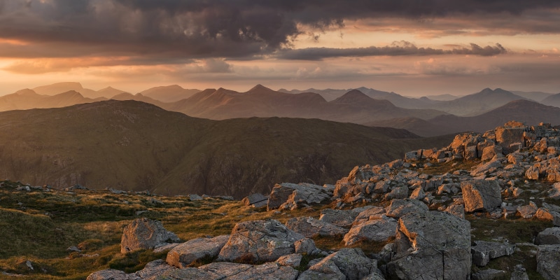 Landscape, outdoors, top, stone, sunrise - Dawn, scenics, sunset, on top, Ben Nevis, nature, Buachaille Etive Beag, f/2, Glencoe, Canon 6D, sky, High Lands