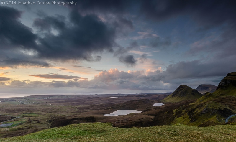 sunrise, grass, nature, cloudy, 4K, water, Quiraing, scenics, distance, outdoors, landscape, daytime, Trotternish, cloudscape, Nikon  D7000, rain, sunset