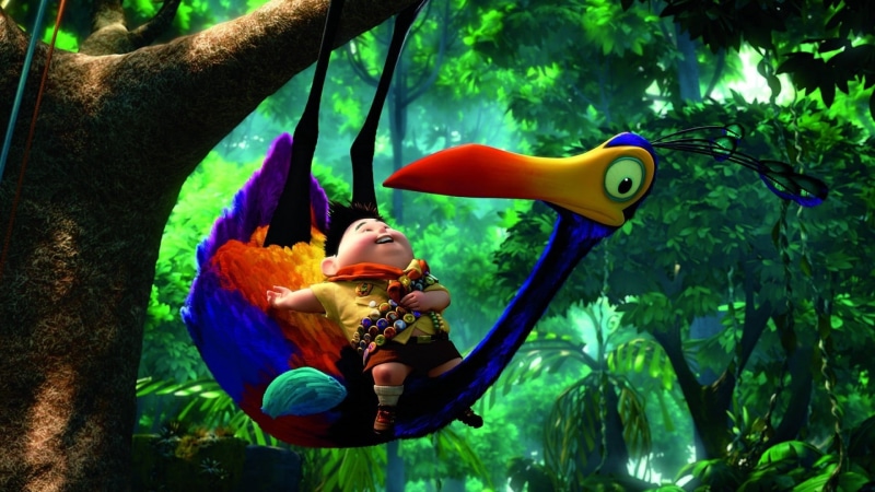 fish, Disney Pixar, animated movies, Up (movie), animals in the wild, 1080P, russell, outdoors, plant, day, nature, one person, leisure activity, real people