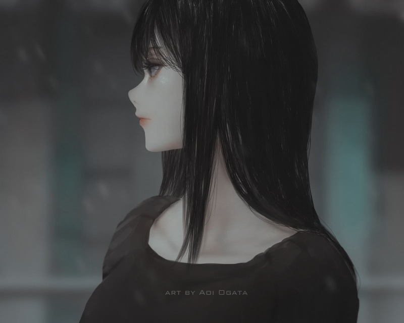 720P, Aoi Ogata, simple background, anime girls, original characters, anime