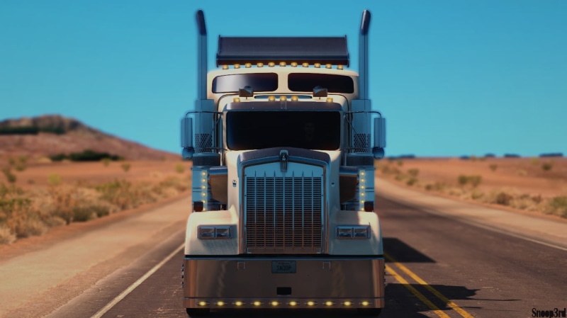 Truck, SCS Software, nature, train, sunlight, mode of transportation, road, electronic, train - vehicle, Arizona, 720P, focus on foreground, no people