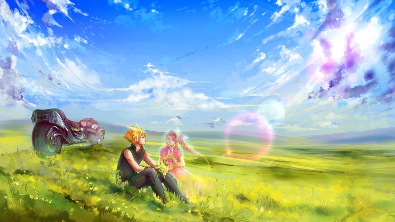 1080P, Final Fantasy VII, Cloud Strife, Final Fantasy, Aerith Gainsborough