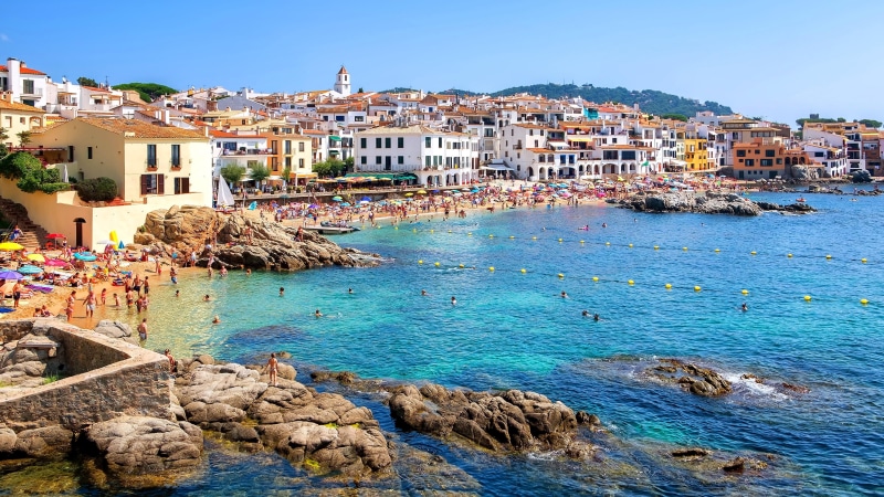 water, costa brava, resort, city, shore, nature, travel destinations, vacation, building, nautical vessel, calella de palafrugell, tourism, bay, beach