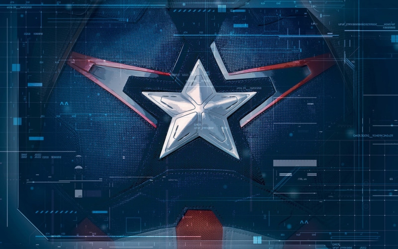 2K, The Avengers, Avengers: Age Of Ultron, superhero, Interfaces, technology, lines, Blue Background, Captain America, stars