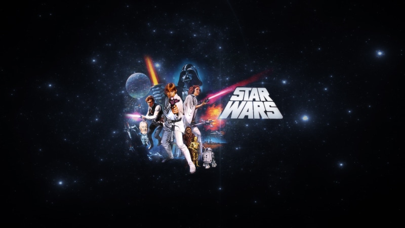 Obi-Wan Kenobi, Princess Leia, Han Solo, C-3PO, Star Wars, 2K, R2-D2, Chewbacca, artwork, movies, Darth Vader, Luke Skywalker