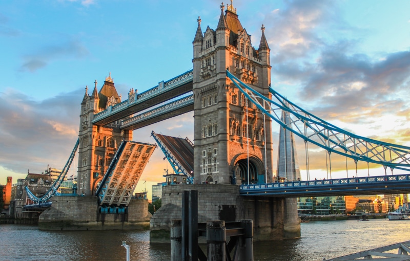outdoors, landmark, tower, england, water, uK, sunset, famous Place, tourism, architecture, famous, bridge tower, clouds, travel, nature, travel destinations