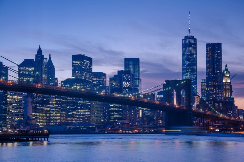 connection, skyscraper, urban Scene, illuminated, building, new, nYC, bridge - Man Made Structure, no people, famous, uSA, urban Skyline, city, york, outdoors