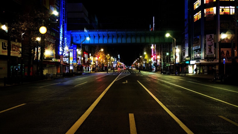diminishing perspective, symbol, illuminated, direction, transportation, gray, the way forward, building exterior, Tokyo, Akihabara, urban, bridge, bridge - man made structure