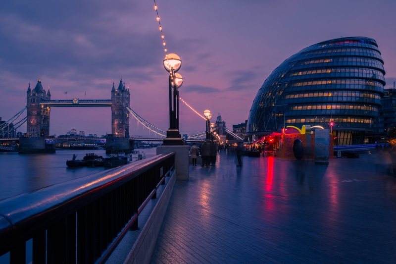sunset, tall - high, river, london - England, travel Destinations, transportation, architecture, england, hall, building Exterior, city, dusk, bridge - Man Made Structure